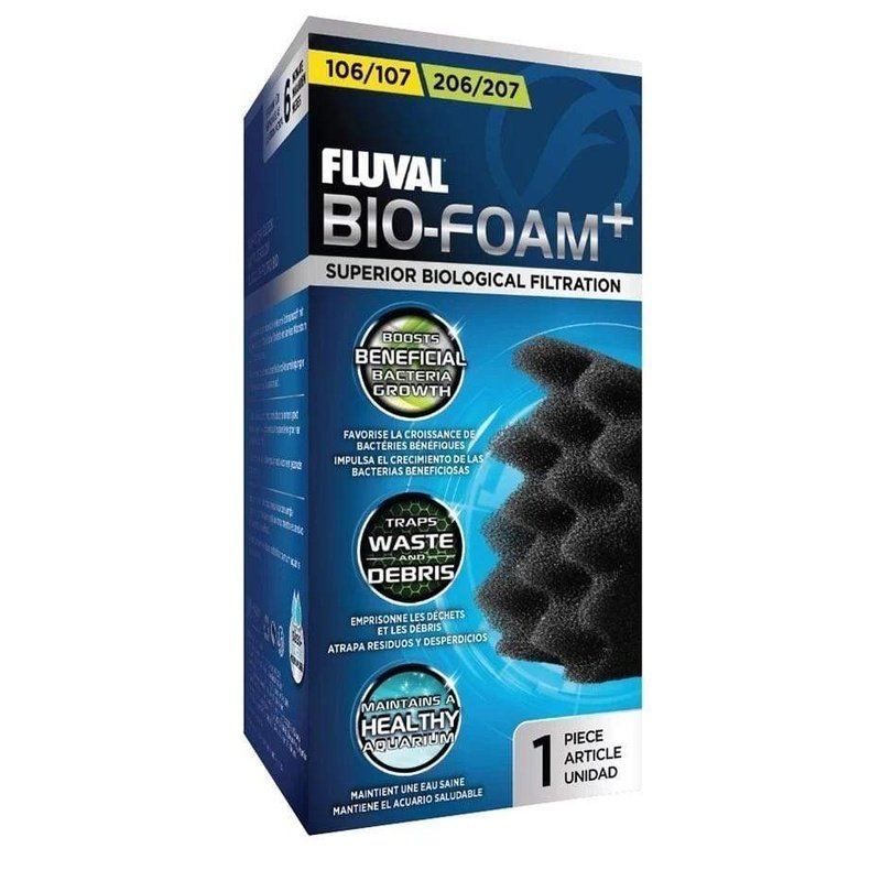 Fluval Bio Foam Replacement Filter Media for 106/107 & 206/207 Canister Filters - Improves Water Clarity & Biological Filtration for Aquariums