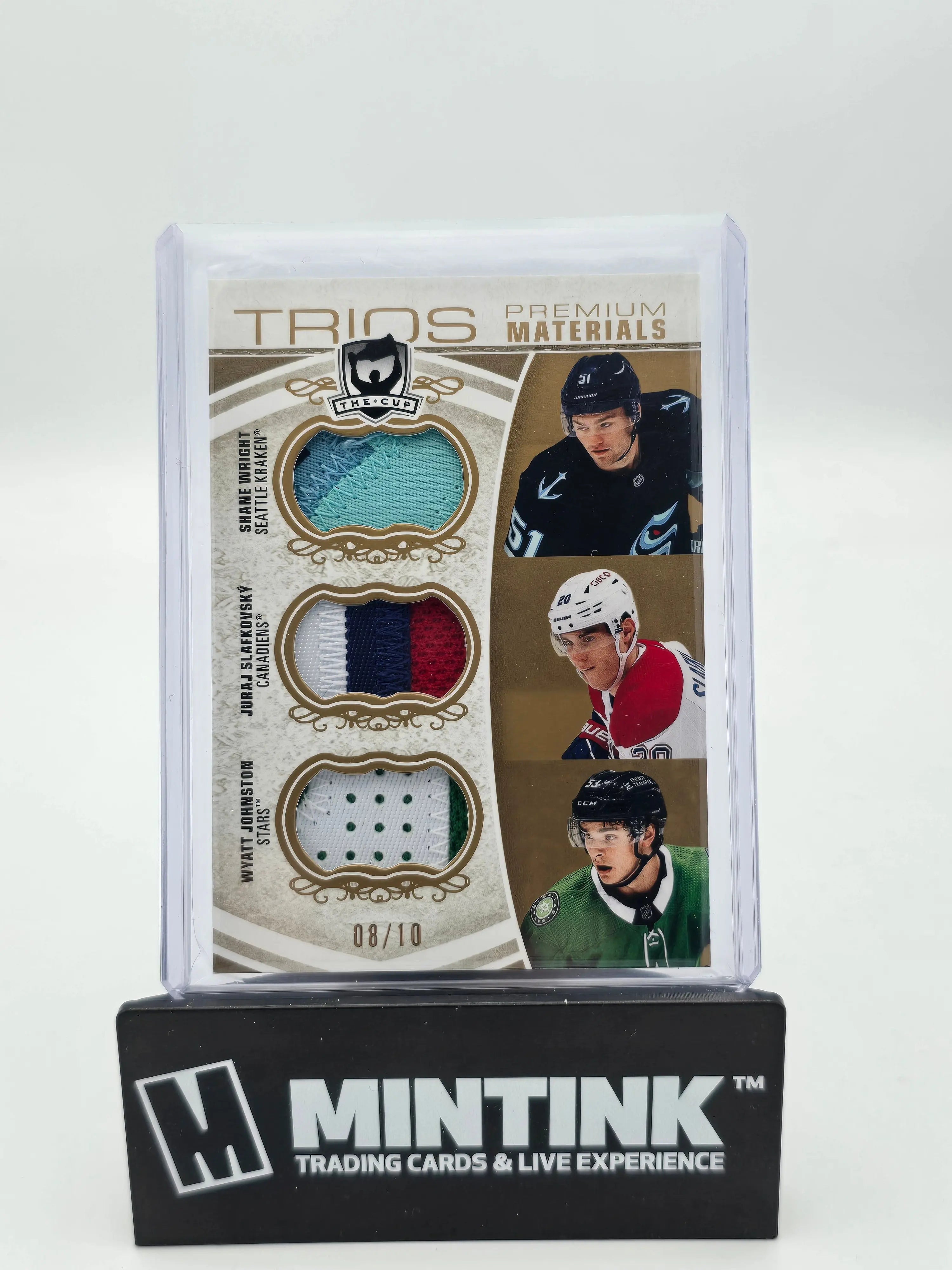 2022-23 Upper Deck The Cup Trios Premium Materials Hockey Cards - Wright, Slafkovsky, Johnston /10 - Limited Edition Collectibles for NHL Fans & Card Enthusiasts - Perfect for Trading, Displaying & Investing