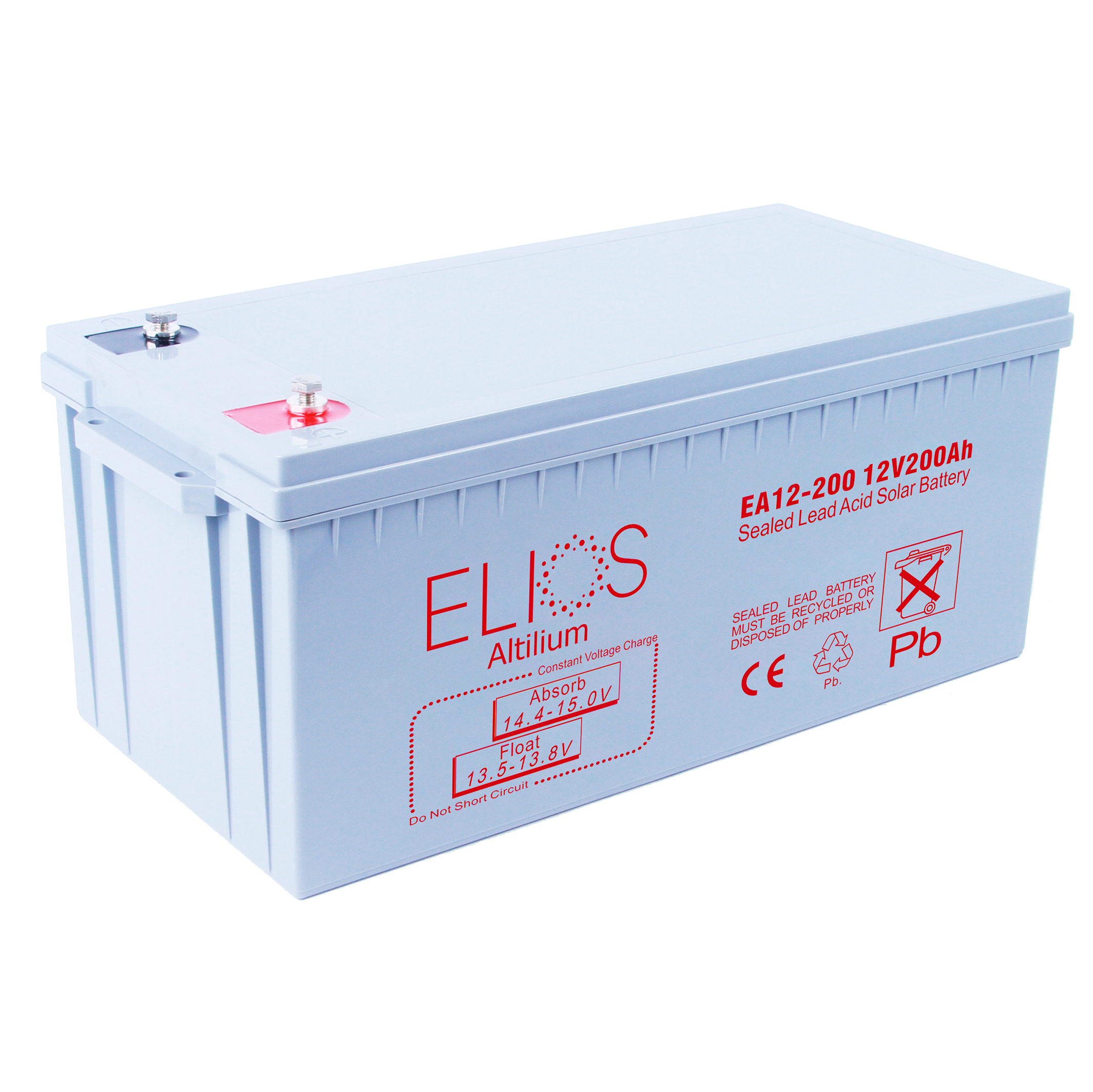 Elios Altilium EA12 200 Sealed Rechargeable AGM Lead Acid Battery 12V 200Ah - Perfect for Solar Power Systems, RV, Marine, and Off-Grid Applications