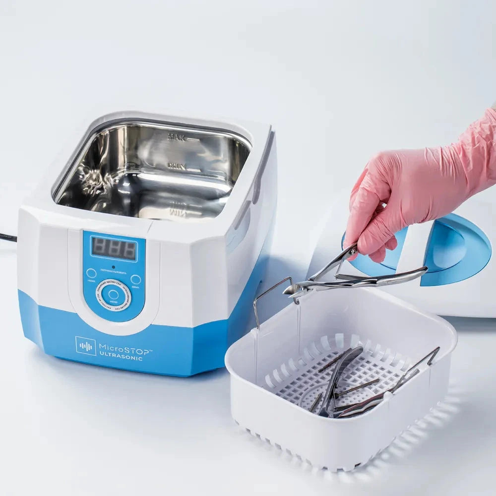 MicroStop Professional Ultrasonic Cleaner for Jewelry, Glasses & Dentures - Powerful 120W Stainless Steel Cleaning Machine for Home & Commercial Use