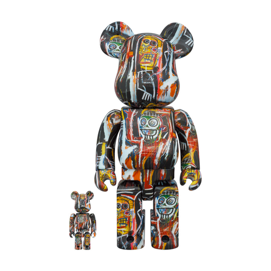 Original Jean Michel Basquiat 400% + 100% Bearbrick Collectible Art Figure - Perfect for Home Decor, Art Collection & Pop Culture Display