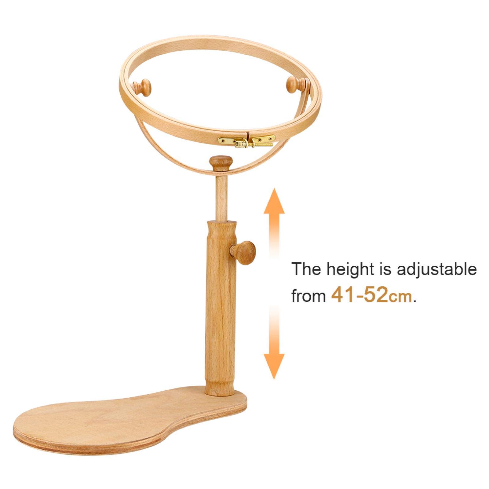 Premium Wooden Embroidery Stand Hoop - Adjustable Rotating Cross Stitch Frame (21cm) for Embroidery & Sewing Projects | Perfect for Needlework, Crafting & DIY Home Decor