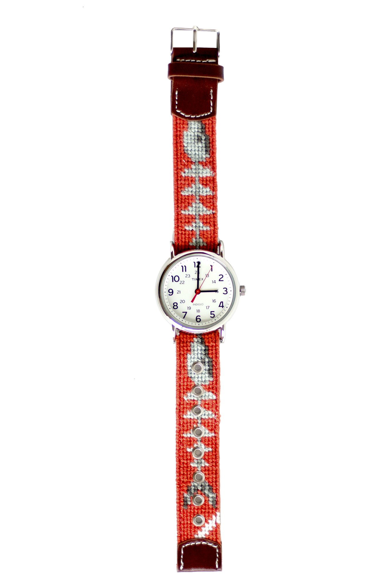 Premium Bonefish Needlepoint Watch Strap with Timex Watch Face – Durable & Stylish Replacement Band for Timex Watches – Perfect for Casual, Outdoor, and Water Activities