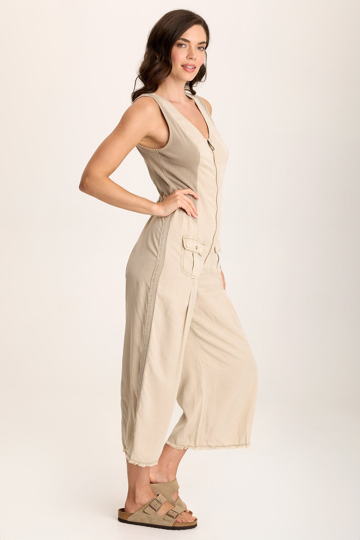 Linette Women's V-Neck Jumpsuit with Adjustable Straps - Casual Summer Romper for Beach, Travel & Everyday Wear