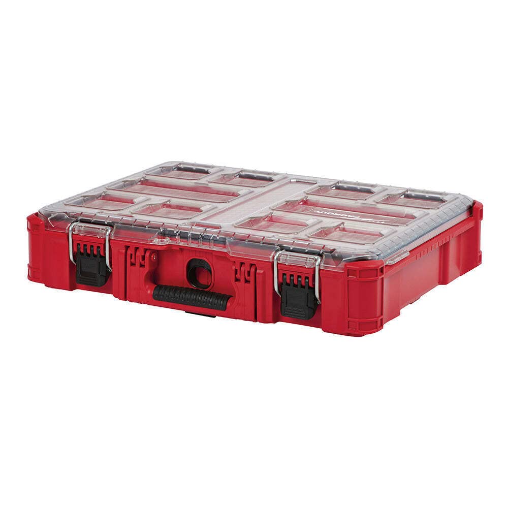 Milwaukee PACKOUT Organizer with 10 Removable & Mountable Bins - Clear Top Storage Case for Tools & Accessories - Perfect for Job Sites, Workshops & DIY Projects