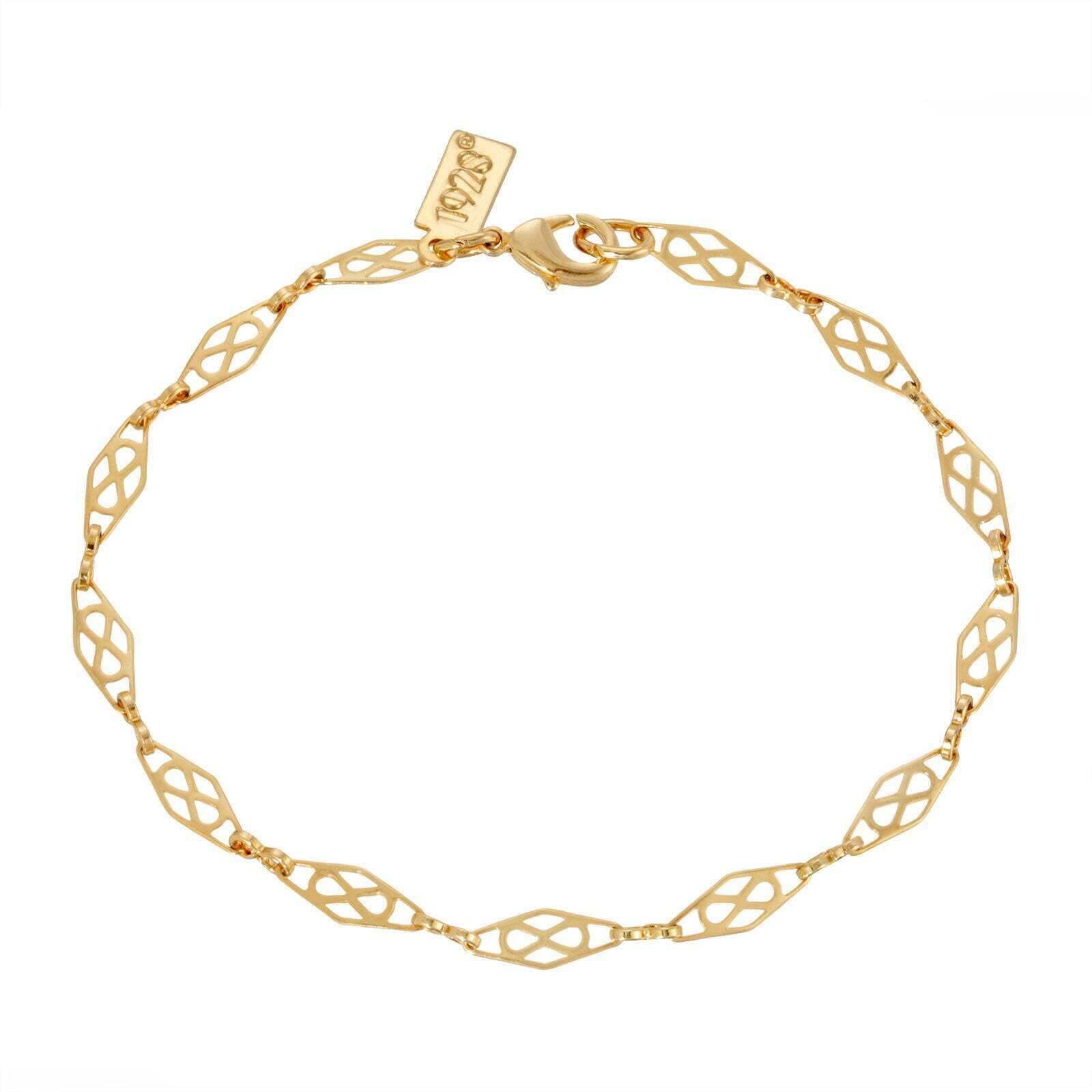 1928 Diamond Design Chain Bracelet for Women - 7 Inch Adjustable Luxury Jewelry Gift for Anniversary, Birthday & Special Occasions
