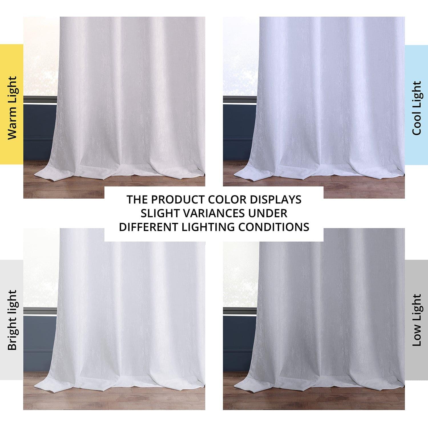 Pearl White Grommet Lush Crush Velvet Room Darkening Curtain