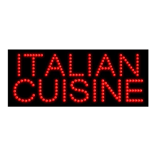 Italian Cuisine LED Dot Sign #20255 - Vintage Restaurant Decor, Bar Signage, Kitchen Wall Art for Home & Commercial Use