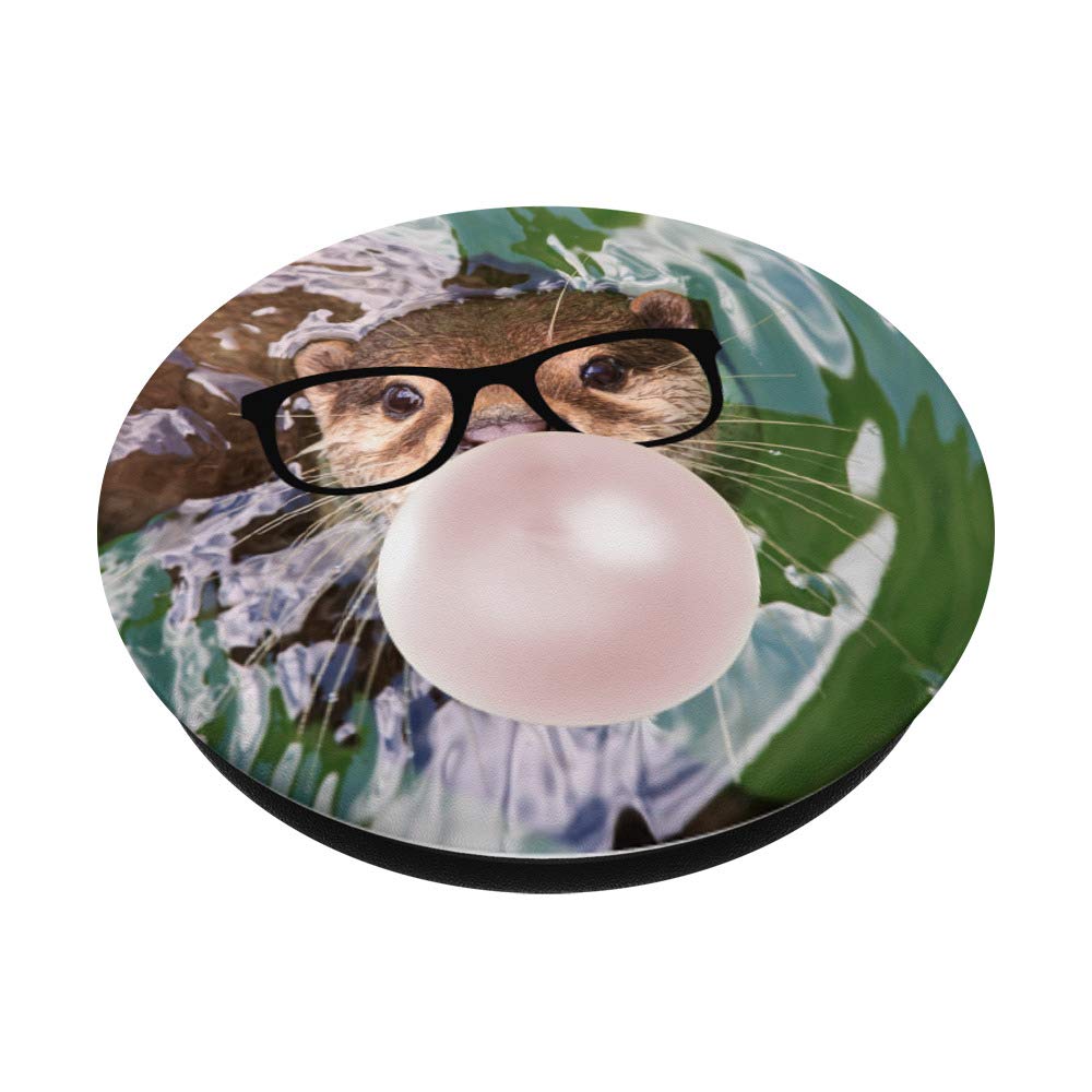 Otter Chewing Bubblegum PopGrip - Swappable Phone Grip for Fun & Protection