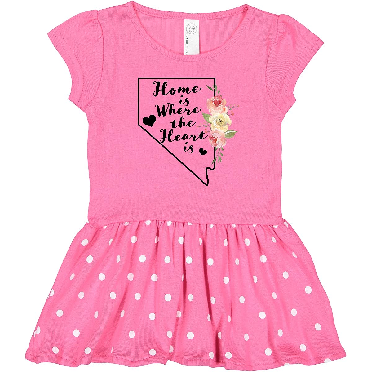 Inktastic Nevada Home is Where The Heart is Watercolor Floral Toddler Dress - Cute Outfit for Baby Girls, Birthday, Family Photos & Special Occasions