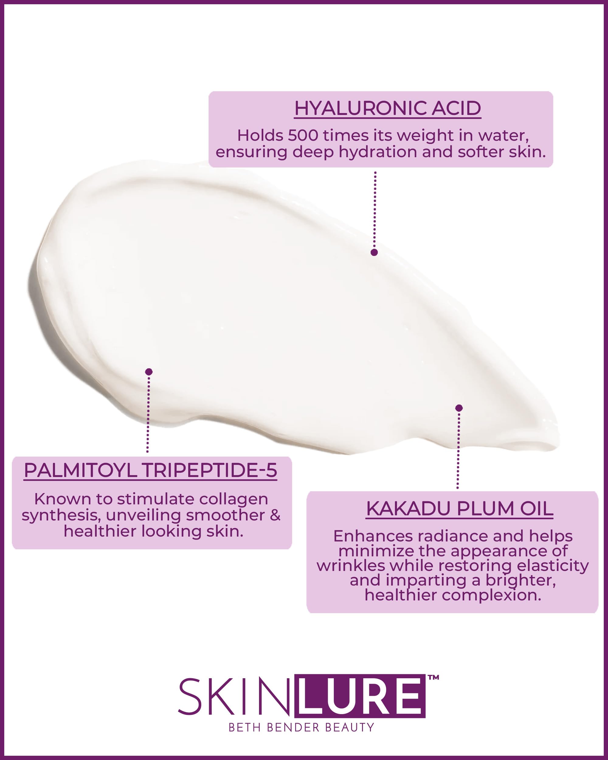 Beth Bender Beauty SKINLURE Hydrate + Revive Face Moisturizer with Vitamin C - Anti-Aging Facial Cream for Dry & Sensitive Skin - 1.7 oz - Daily Hydration for Glowing Skin, Day & Night Use