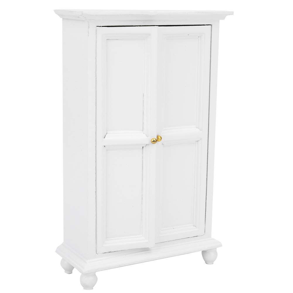 Xirfuni 1:12 Scale Miniature Wooden Bookcase Display Cabinet - Vintage Dollhouse Furniture for Collectors, DIY Miniature Scenes & Model Home Decor