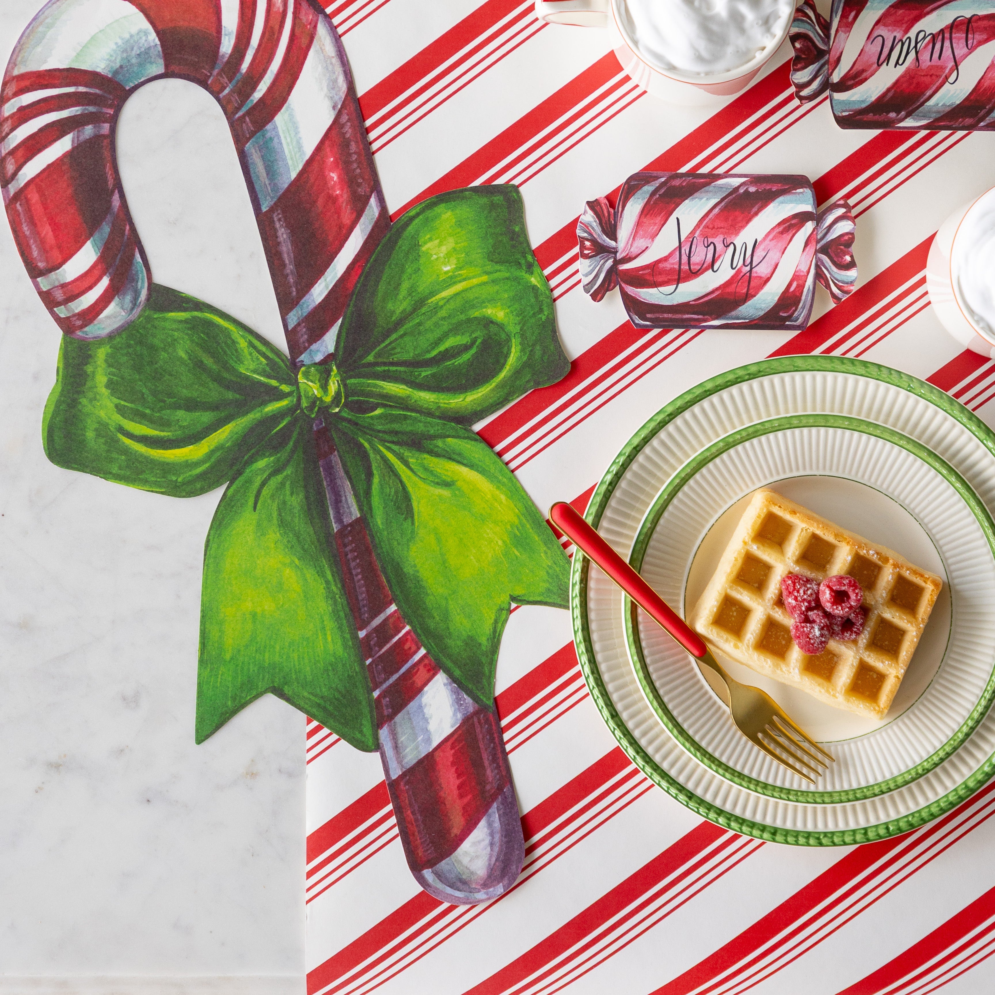 Personalized Christmas Candy Place Cards - Holiday Party Decorations for Table Settings & Festive Celebrations