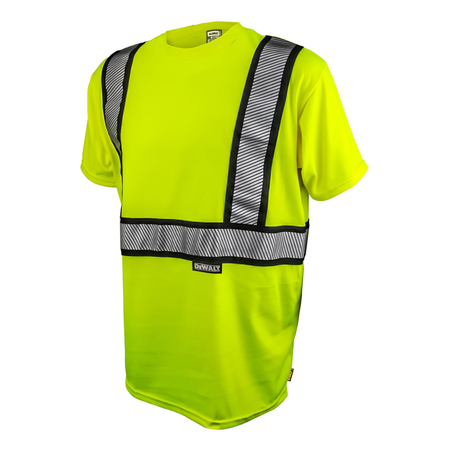 DeWalt Industrial Safety Shirt Short Sleeve - High Visibility Work Shirt with Moisture Wicking for Construction, Warehouse & Outdoor Jobs | Durable & Comfortable Workwear for Men
