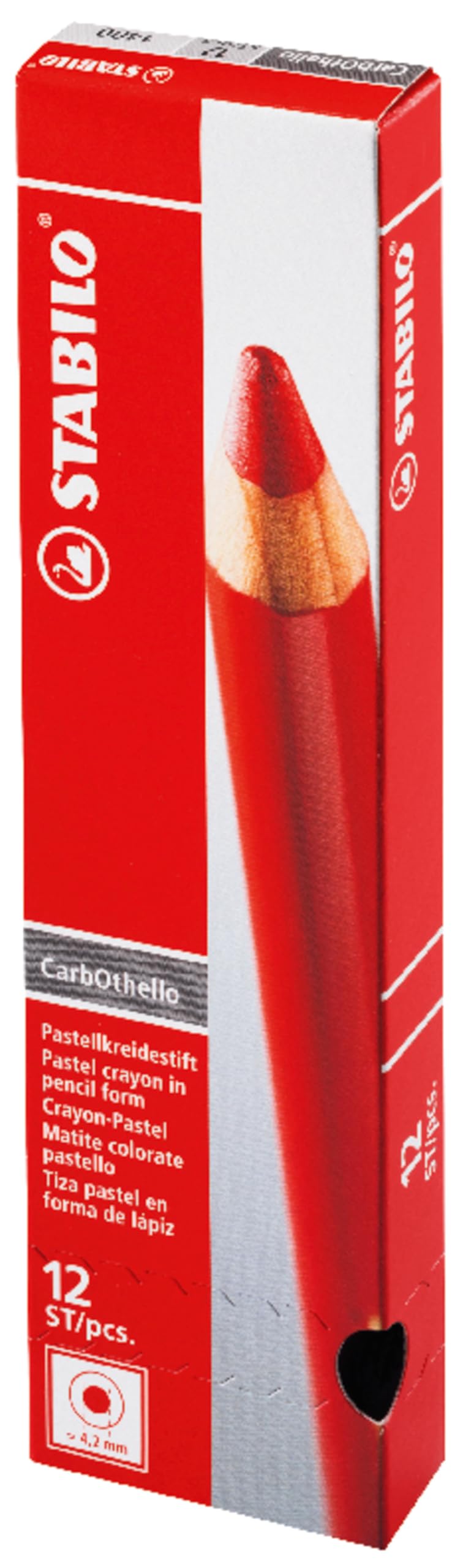 STABILO CarbOthello Pastel Chalk Pencils 12 Pack - Soft Reddish Shades for Artists, Sketching & Coloring | Perfect for Drawing, Blending & Mixed Media Art Projects