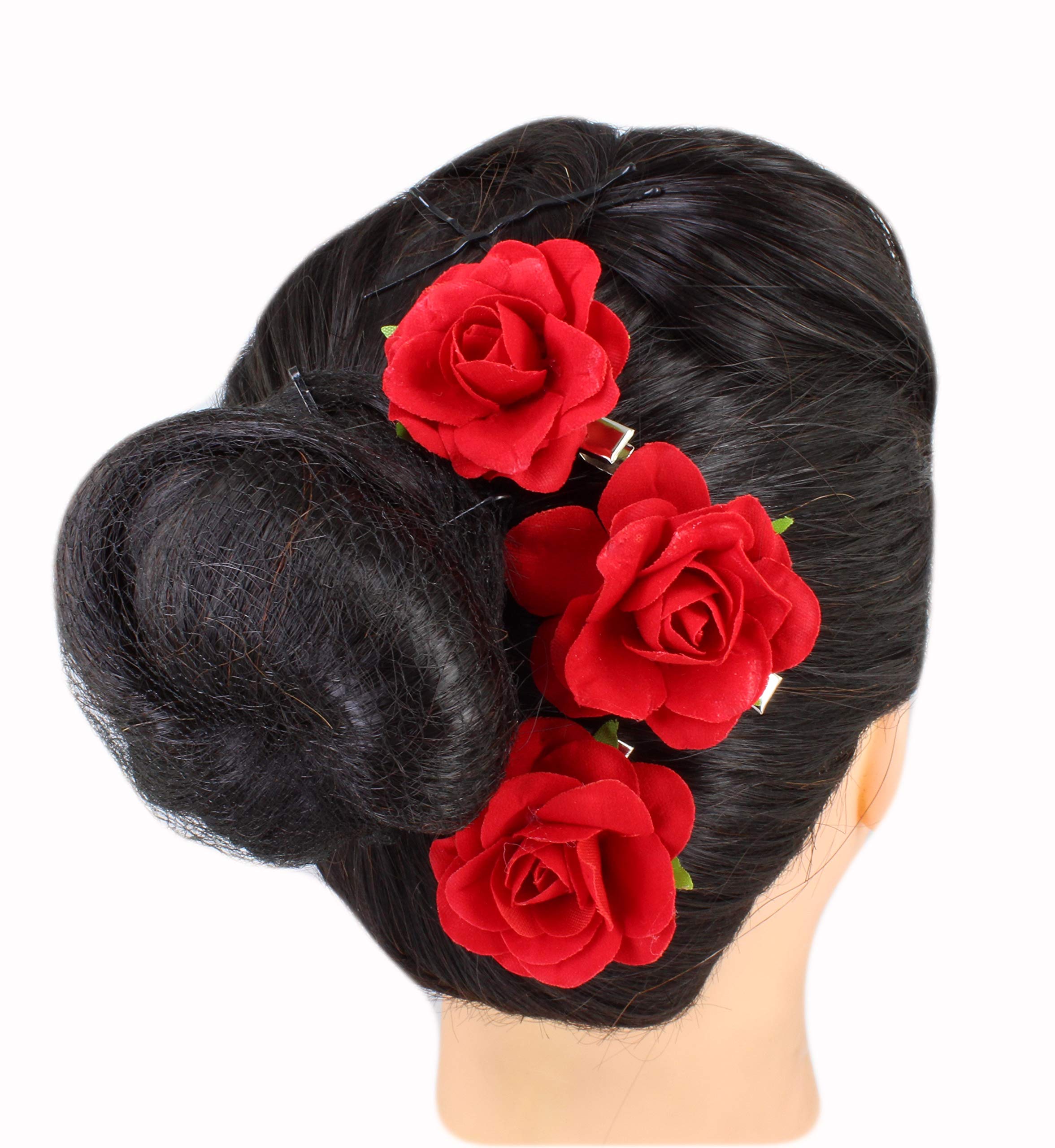 3pcs Rose Hair Clips for Women - Small Floral Hair Accessories for Girls, Bridal, Wedding, Party & Everyday Use