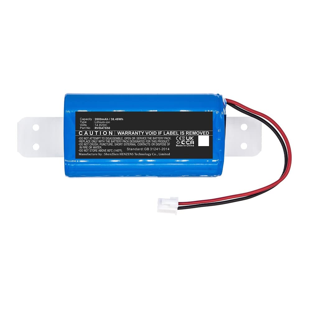 Synergy Digital Shark RVBAT850 Vacuum Cleaner Replacement Battery - 14.8V 2600mAh Li-ion Battery for Shark Cordless Vacuums - Perfect for Deep Cleaning Carpets, Hard Floors & Pet Hair Removal