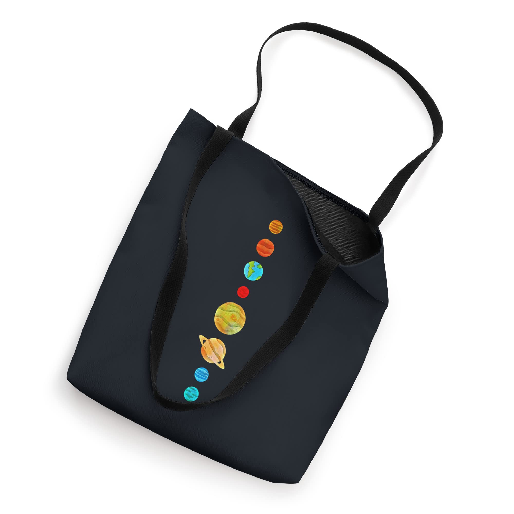 Solar System Planets Stacked Tote Bag - 8 Planet Design (Excluding Pluto) - Stylish & Durable for School, Work, or Space-Themed Events