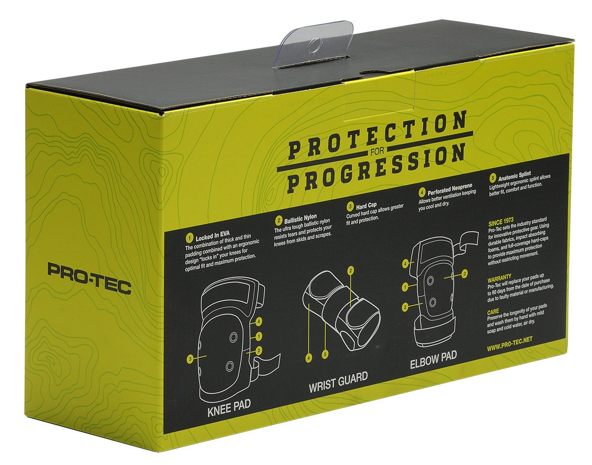 Protec Junior Skateboard Protective Gear Set - 3-Piece Knee, Elbow & Wrist Pads for Kids Safety - Perfect for Skateboarding, Roller Skating & Scooter Riding