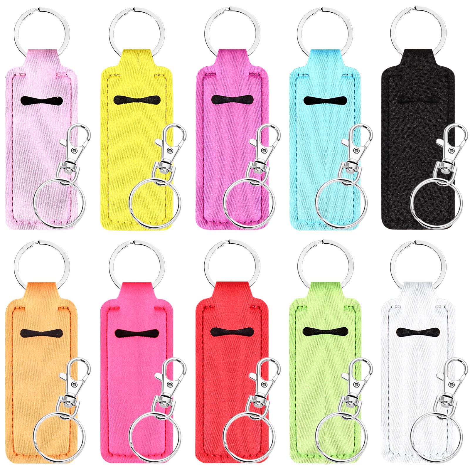Chapstick Holder Keychain - Lip Balm Sleeve Pouch for Lipstick & Gloss | Portable Lip Care Organizer for Purse, Keys & Travel Essentials