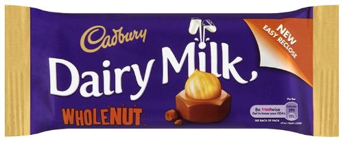Cadbury Dairy Milk Whole Nut Chocolate Bars - Pack of 24 | Crunchy Hazelnut Milk Chocolate | Perfect for Gifts, Parties & Snacking