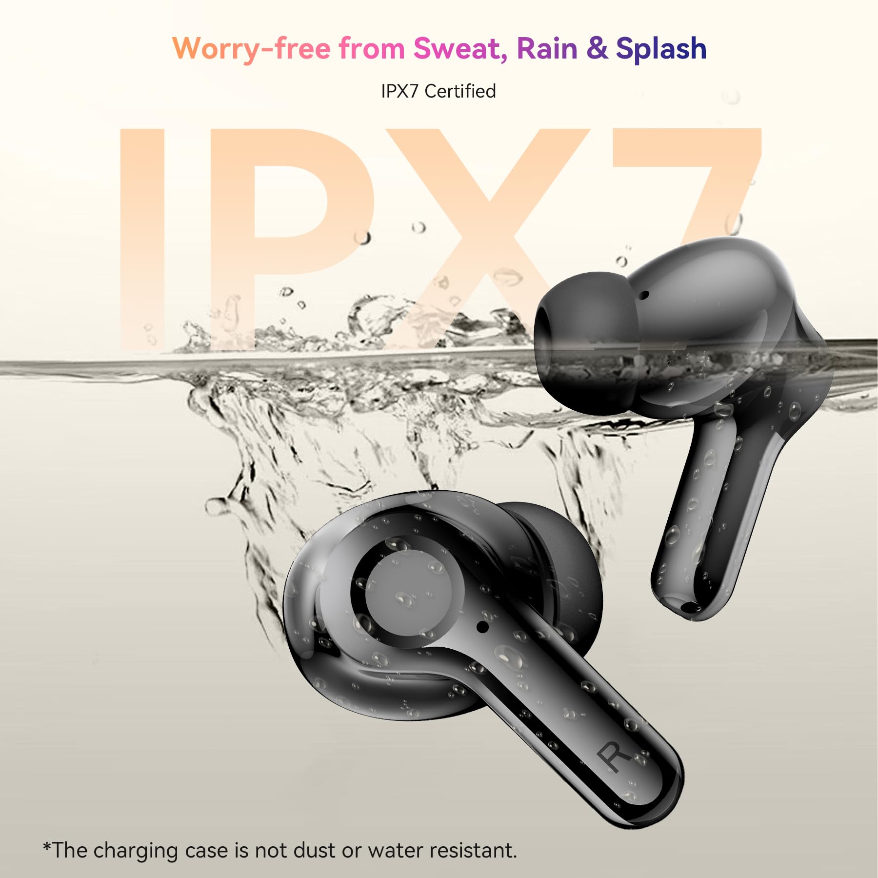 OSCAL Hibuds 6 Wireless Earbuds - Bluetooth 5.4, 40H Playtime, IP7 Waterproof for Sports & Gym