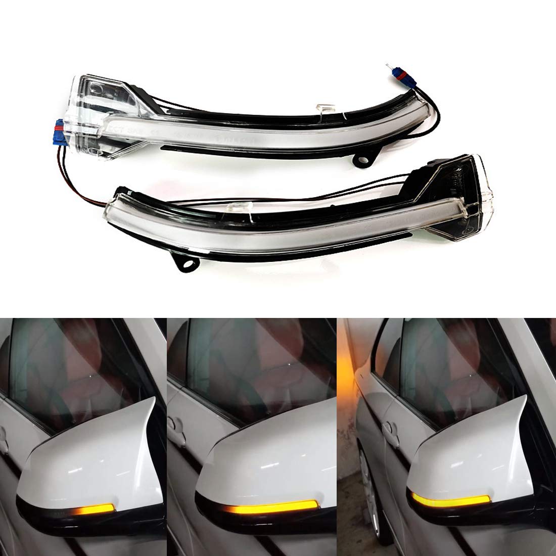 Oritech LED Car Side Mirror Turn Signal Light Strip - Dynamic Sequential Blinker for BMW 5 6 7 Series (F01 F02 F10 F11 F12 F13) - White - Easy Installation & Enhanced Safety for Night Driving