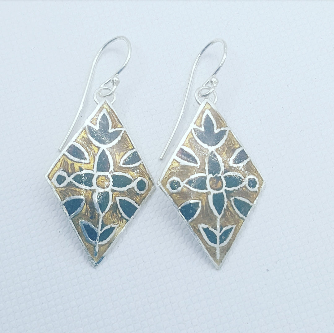Exquisite Meenakari Enamel Drop Earrings - Handcrafted Indian Jewelry for Women - Perfect for Weddings, Parties & Special Occasions