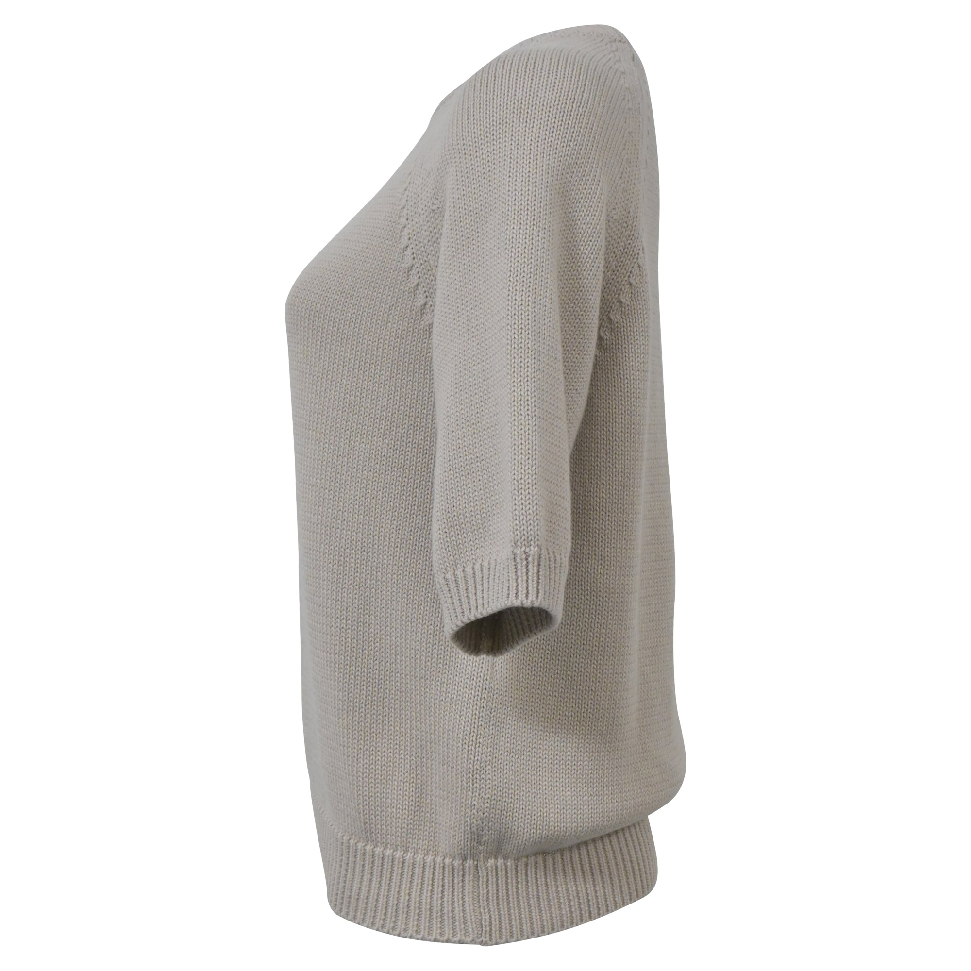 Max Mara Corinne Sweater Women's Ecru Cotton Knit Pullover - Perfect for Office Wear, Casual Outings & Fall Layering