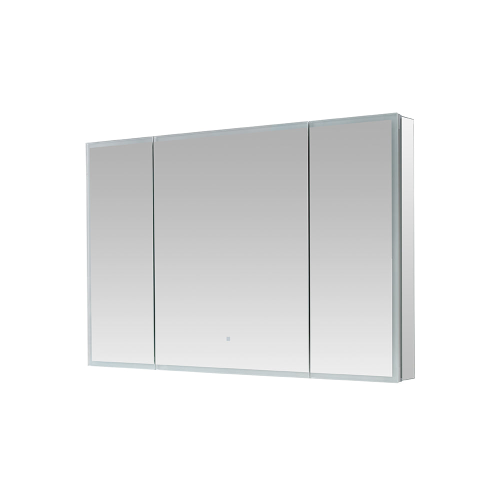Aquadom Edge Royale 48x32 Inch LED Lighted Triple Door Bathroom Medicine Cabinet with Mirror - Perfect for Modern Homes, Spas & Luxury Vanities