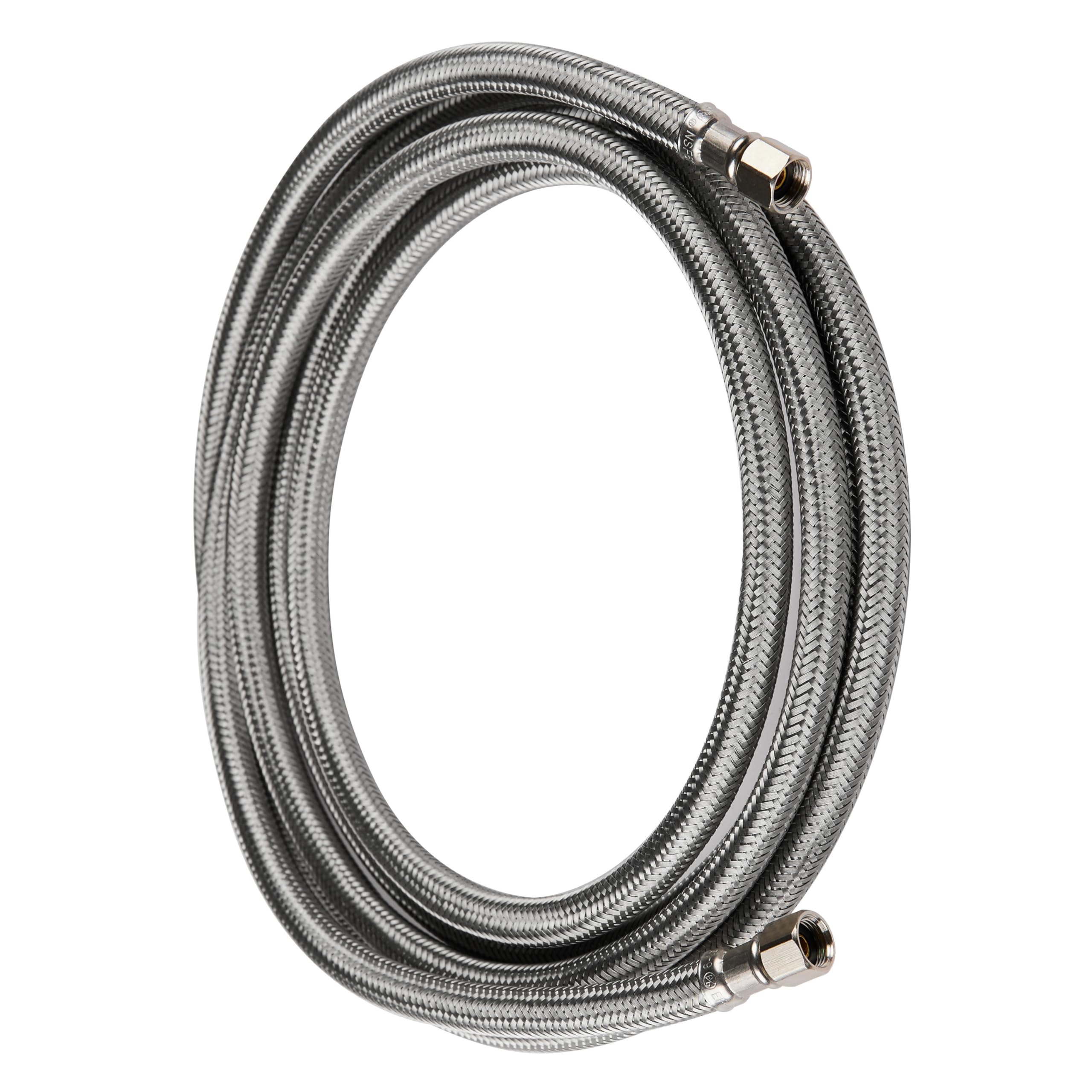 EFIELD 6 FT Stainless Steel Braided Refrigerator Ice Maker Water Supply Line - 1/4