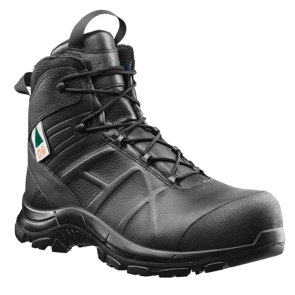 Haix Black Eagle Safety 55 Mid Side-Zip Work Boots - Waterproof & Slip-Resistant Tactical Boots for Construction, Hiking & Outdoor Work