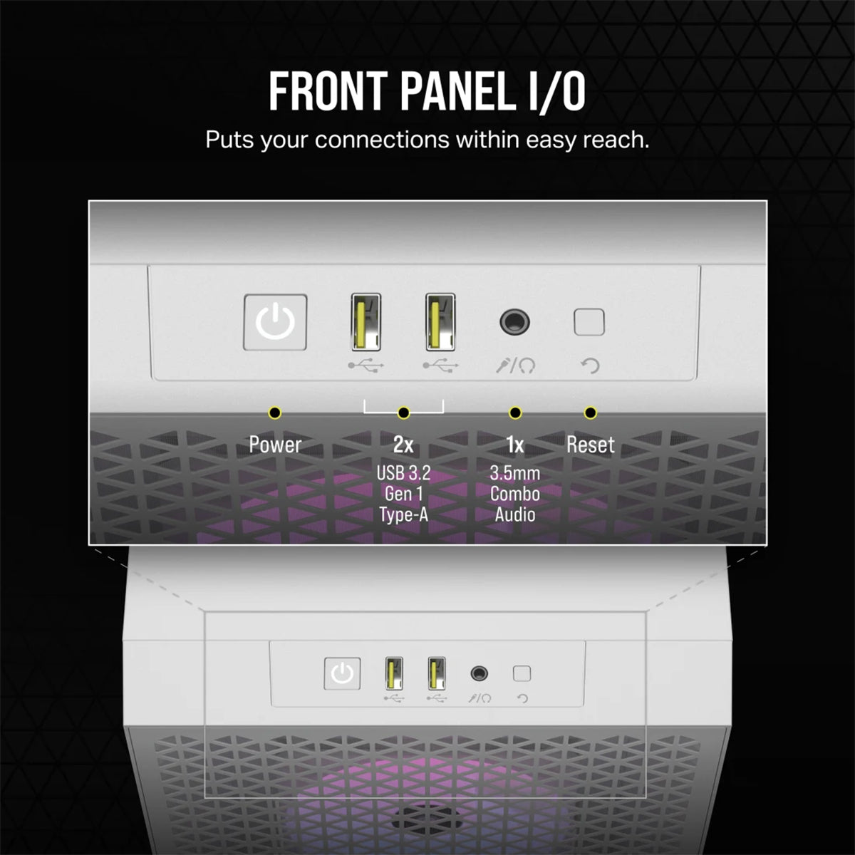 Corsair iCUE 3000D RGB Airflow Tempered Glass Mid Tower PC Case - White | High Airflow Design for Gaming & Workstation Builds | Perfect for Esports & Content Creation