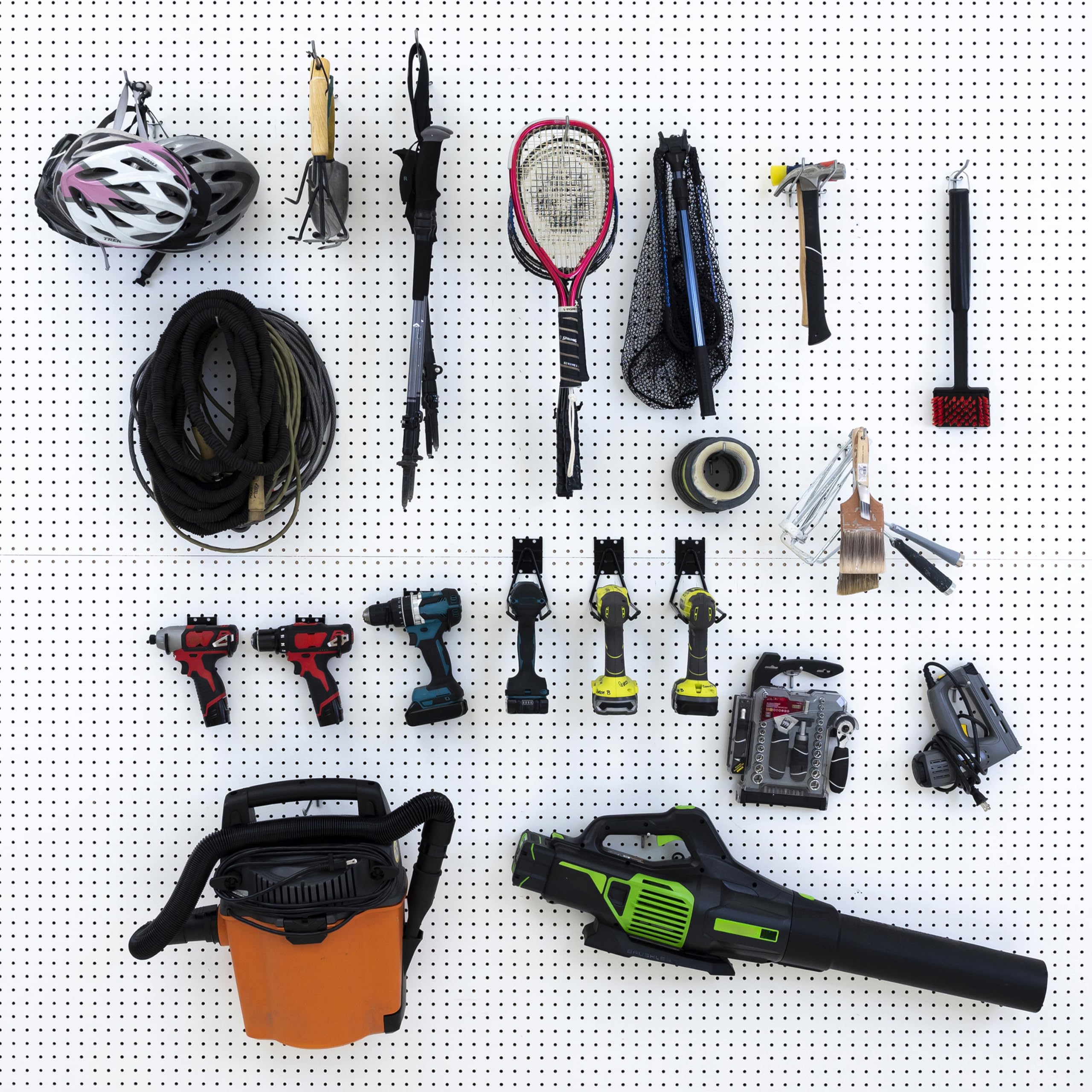 Heavy-Duty Pegboard Hook Set - 2 Impact Drill Hooks, 2 Large Drill Hooks, 2 Front Facing Garden Tool Hooks & 15 Utility Hooks for Garage Organization - Perfect for Tool Storage, Workshop & DIY Projects