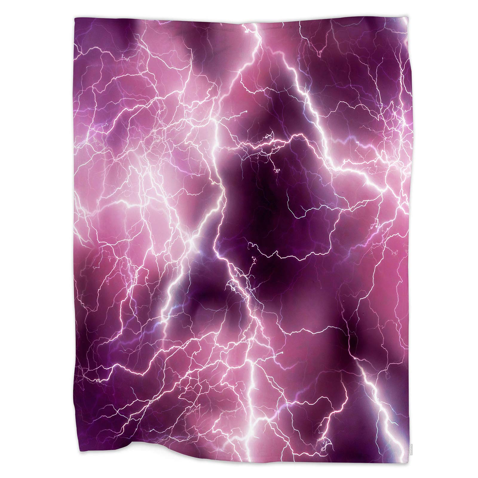 Swono Lightning Throw Blanket - Electric Bolt Print Soft Warm Fleece Blanket for Bed, Couch, Sofa & Office - 60x80 Inches - Perfect for Movie Nights, Camping & Winter Comfort