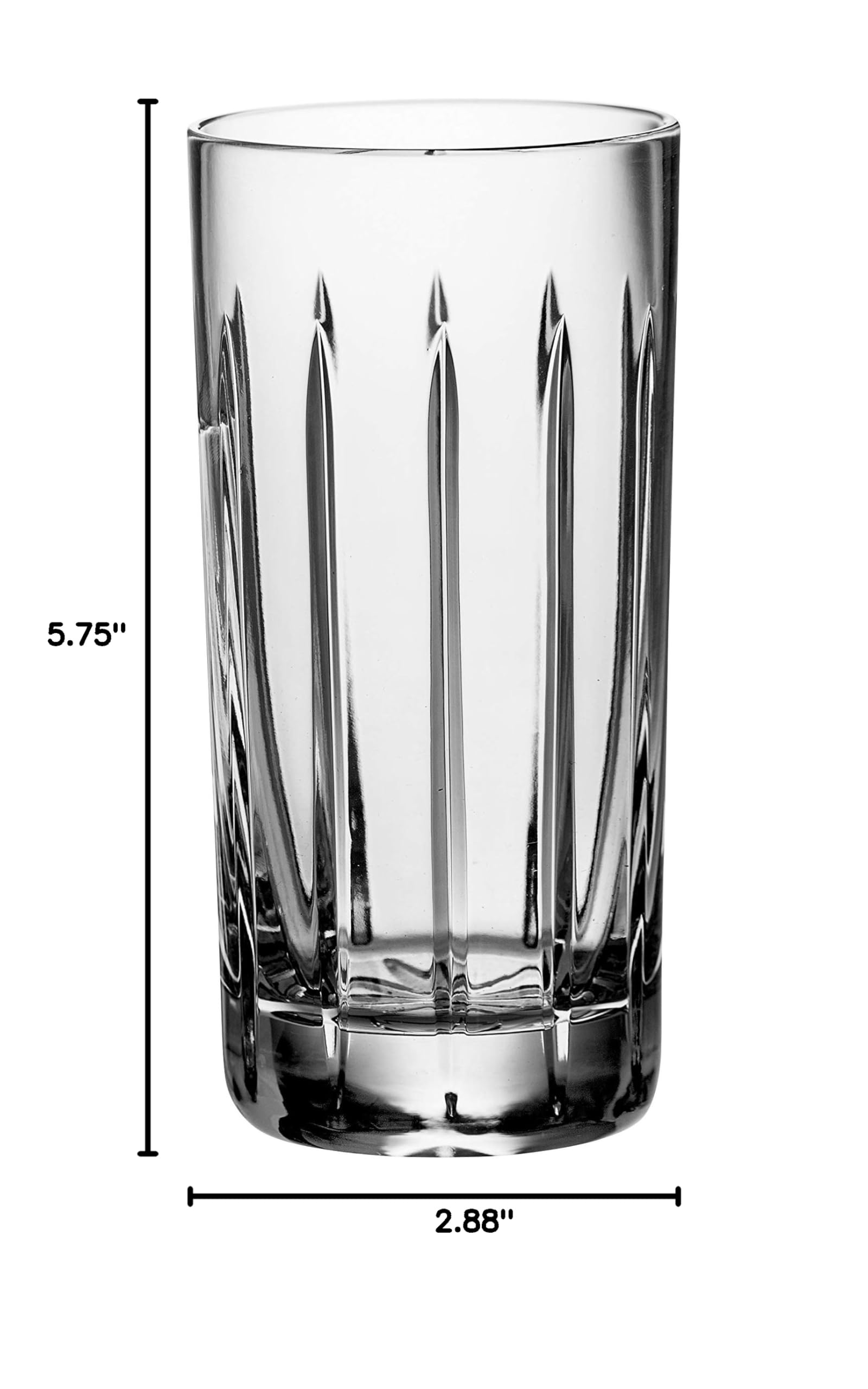 Barski Crystal Highball Tumbler Glasses - Set of 6 Hand Cut Crystal Drinking Glasses - 15 oz Elegant Tumblers for Water, Juice, Wine, Beer & Cocktails - Perfect for Parties, Weddings & Home Bar - Made in Europe