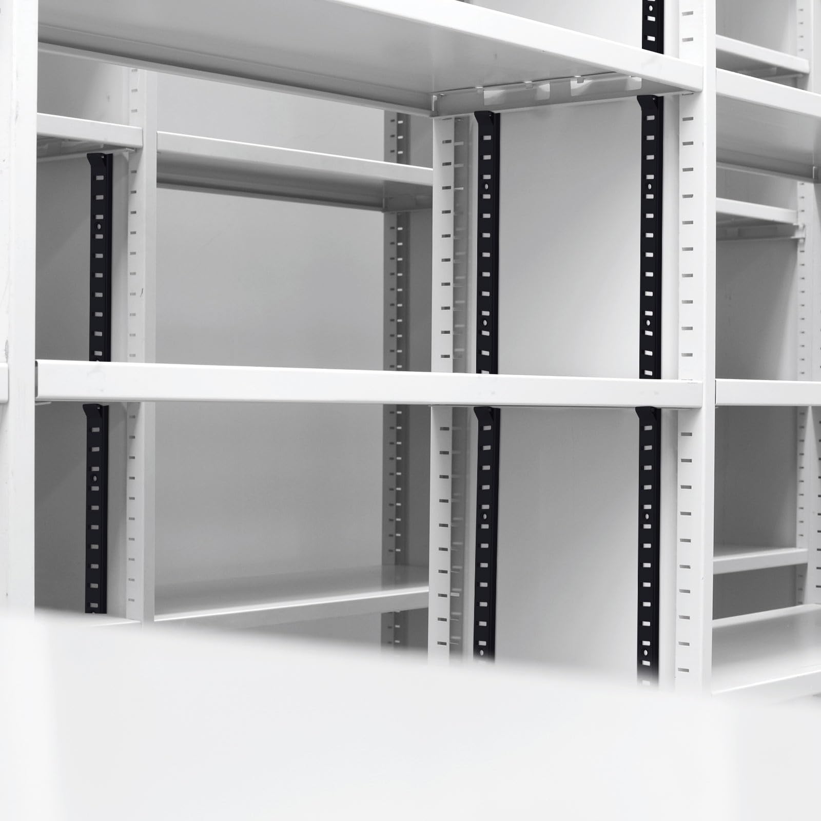 Yaocom 6-Pack 36-Inch Adjustable Metal Shelf Pilaster Strips - Black Mortise Mount Shelf Standards for Wall Shelving & Closet Organization - Perfect for Garage, Pantry, and Home Storage Systems