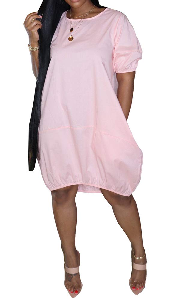 Women's Summer Maxi Dress - Casual Loose Fit with Pockets, Short Sleeve, Side Slit Long Dress for Beach, Vacation & Outdoor Activities