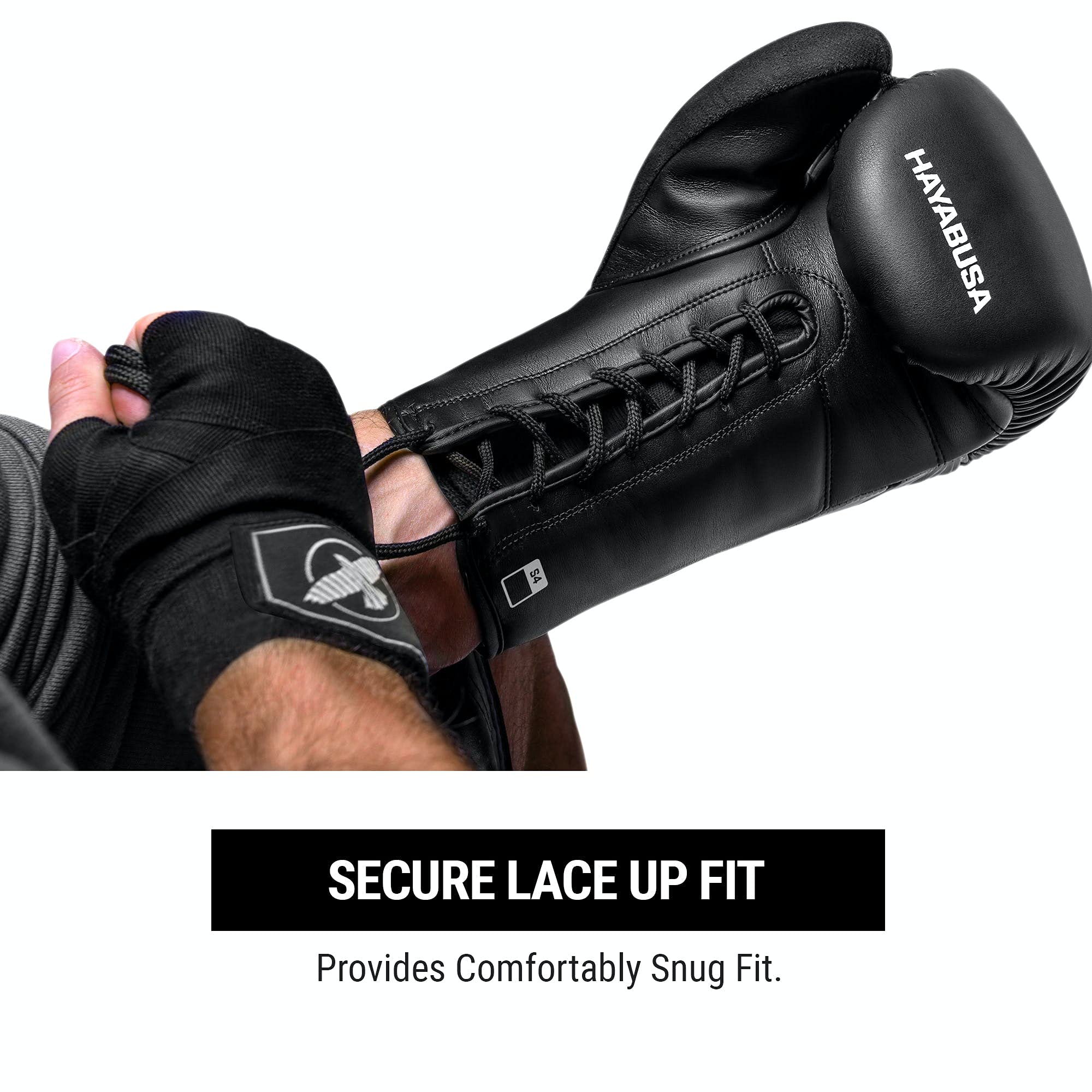 Hayabusa S4 Lace-Up Boxing Gloves for Men & Women - Premium Training Gloves for Sparring, Heavy Bag Work & MMA - Ideal for Boxing, Kickboxing & Martial Arts Training