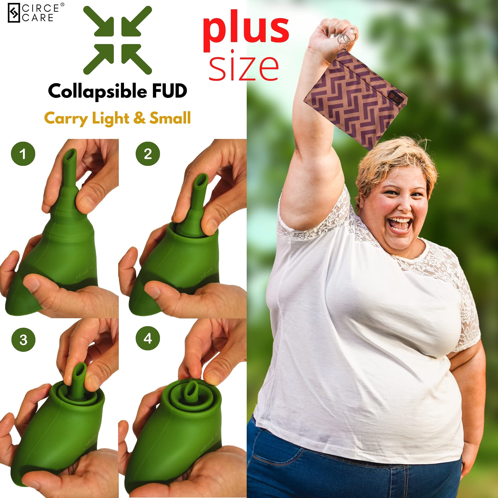 Collapsible Female Urination Device - Portable Reusable Women's Urinal for Standing Pee - Travel, Camping & Outdoor Pee Funnel - Soft, Firm & Plus Size Options - Perfect for Hiking, Road Trips & Emergency Situations