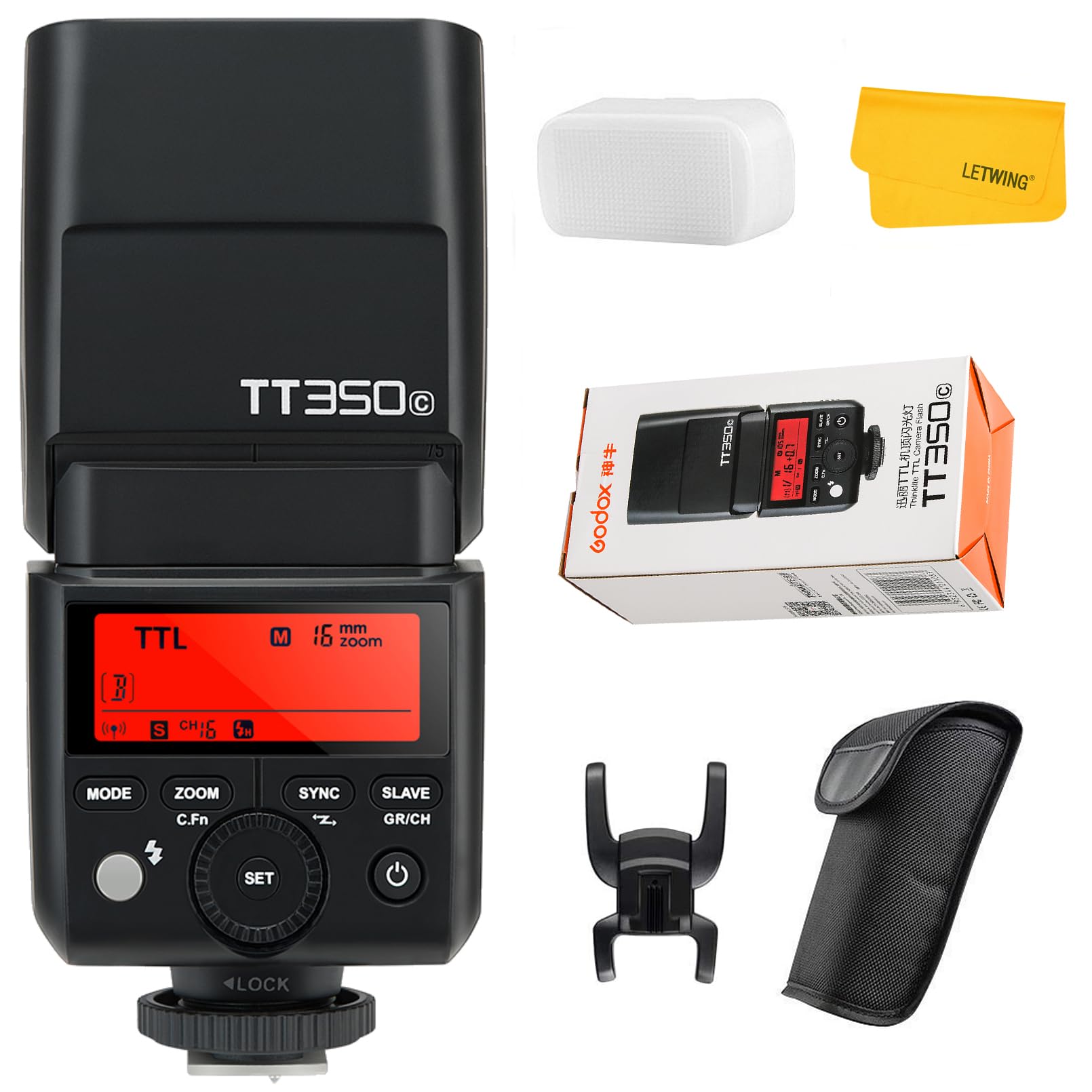 Godox TT350C Mini TTL Flash Speedlight for Canon - 2.4G Wireless GN36 HSS 1/8000s | Compact Camera Flash Compatible with Canon DSLR/Mirrorless | Perfect for Portrait, Wedding & Event Photography