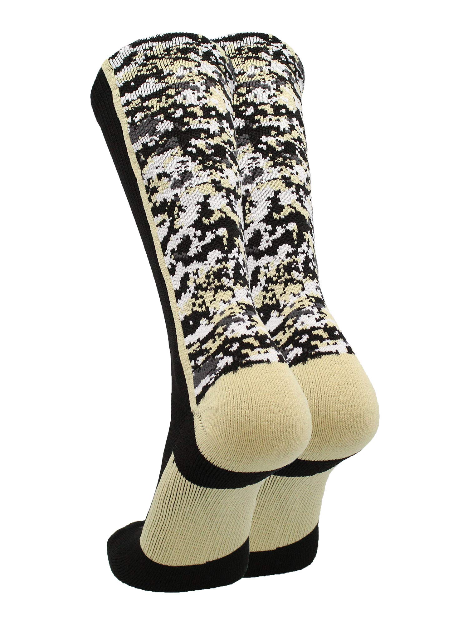 TCK Athletic Crew Socks - Moisture Wicking Performance Socks for Football, Basketball & Lacrosse - Digital Camo Design for Sports & Workout