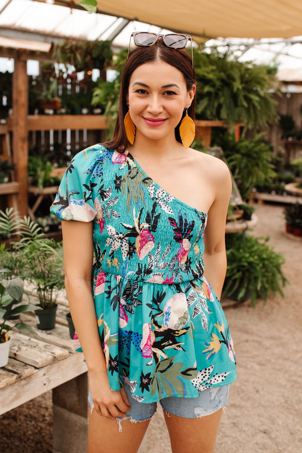 Emerald Green Day Trip Blouse for Women - Casual & Elegant Top for Travel, Office, and Weekend Outings