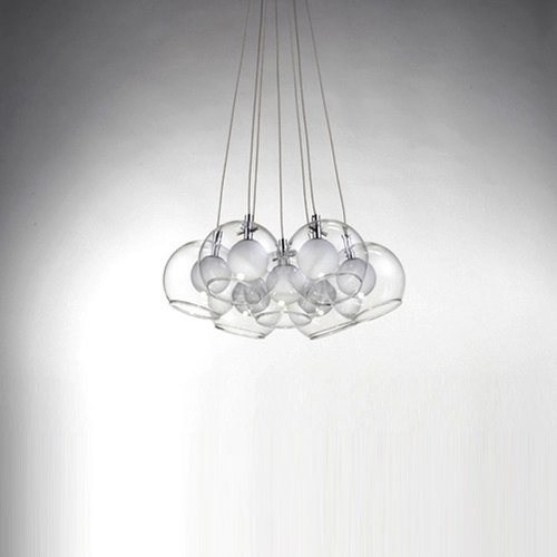 Modern Luxury 7-Head Glass Bubble Chandelier - Soap Bubbles Design Pendant Light for Bar Counter, Restaurant, Kitchen & Corridor - Elegant Bilayer Glass Fixture for Stylish Home & Commercial Lighting