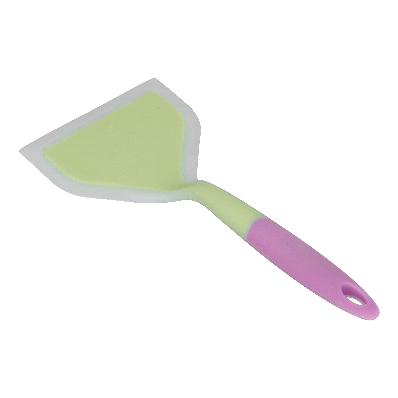 Non-Stick Silicone Frying Spatula - Wide Heat-Resistant Pancake Turner for Cooking, Flipping Meat & Tamagoyaki - Green Kitchen Utensil (Perfect for Breakfast, BBQ & Japanese Omelette Making)