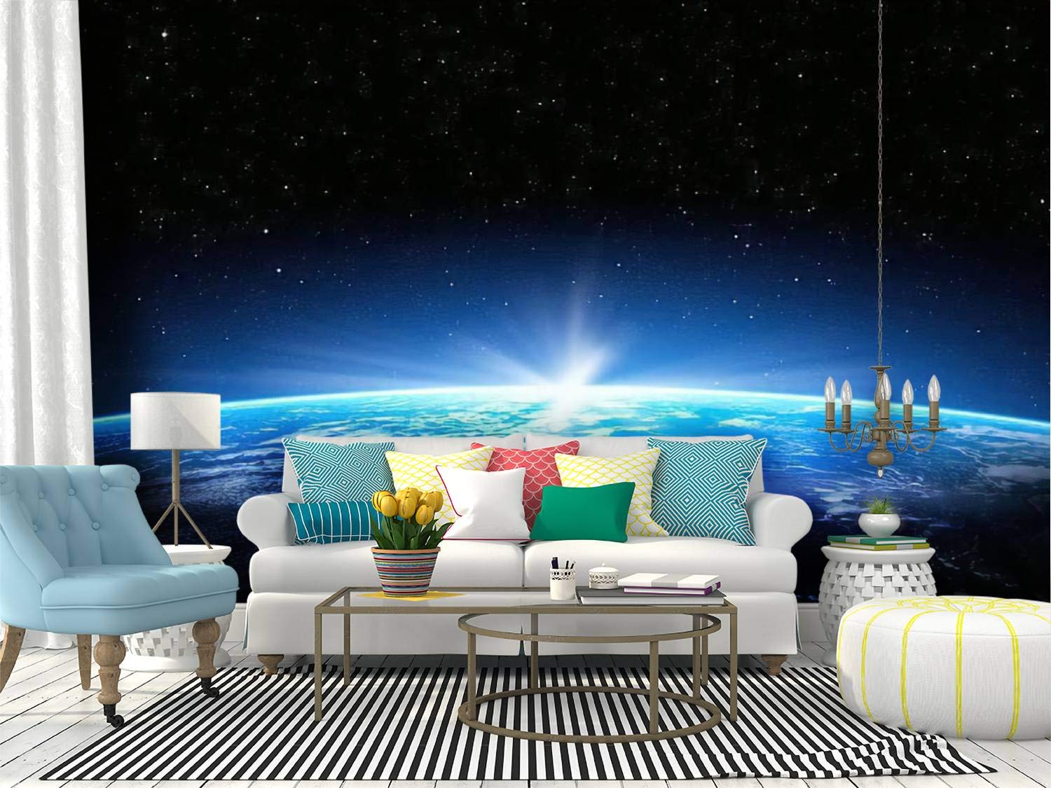 RECETHROWS Black Hole Concept Peel and Stick Wallpaper - Self Adhesive Removable Vinyl Wall Mural for Home Decor, Large Wall Sticker & Shelf Paper | Perfect for Living Room, Bedroom, and Office Spaces
