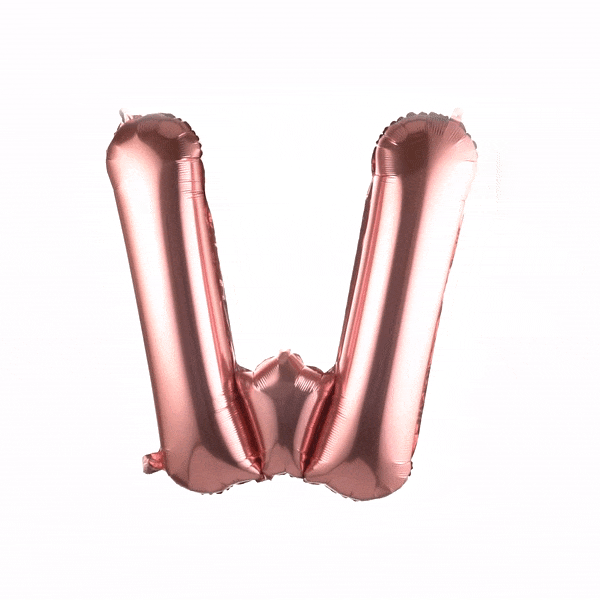 Rose Gold Mylar Letter W Balloon - 40