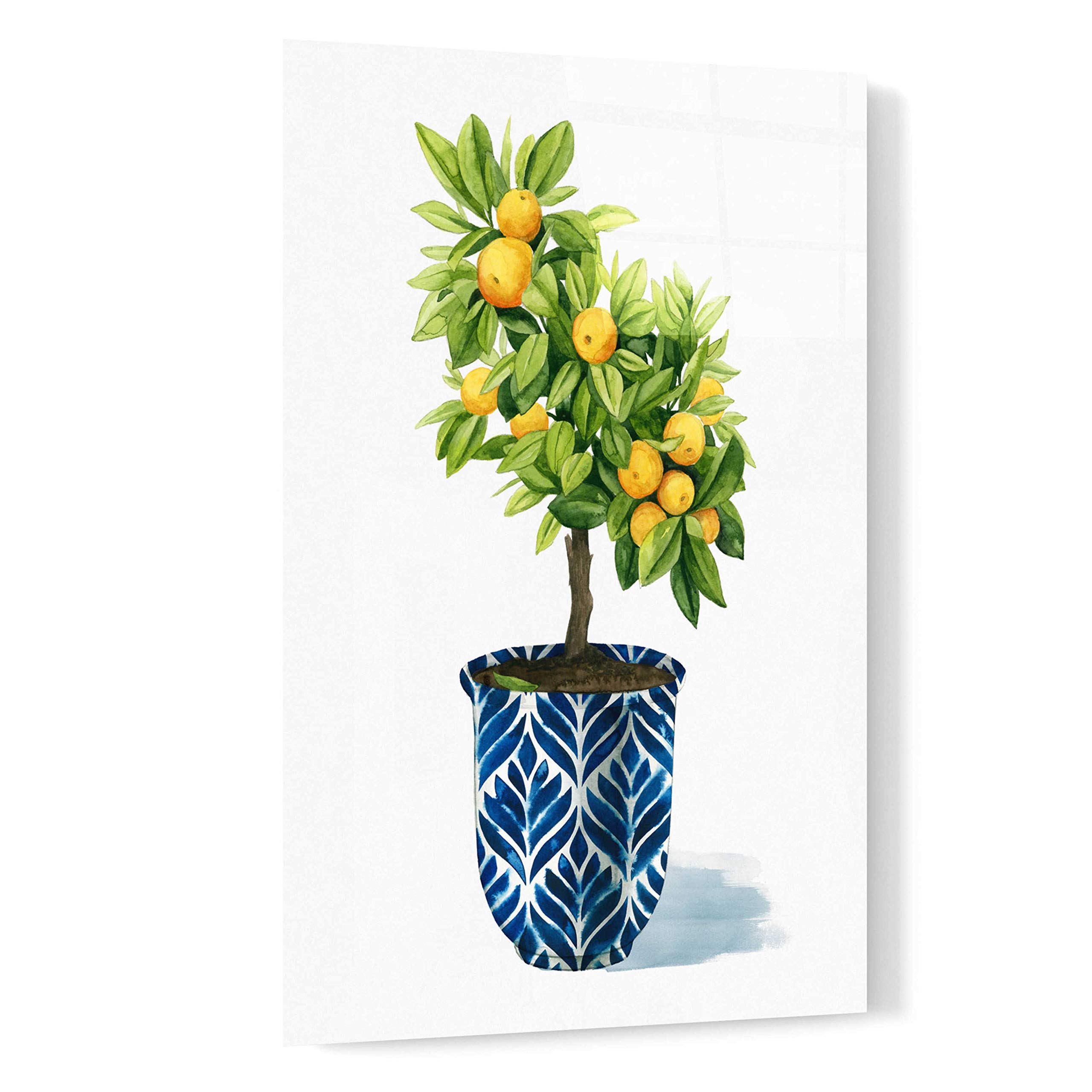 Grace Popp 'Fruit Tree I' Acrylic Glass Wall Art - 16x24 Inches Modern Home Decor - Perfect for Living Room, Bedroom & Office Decorations