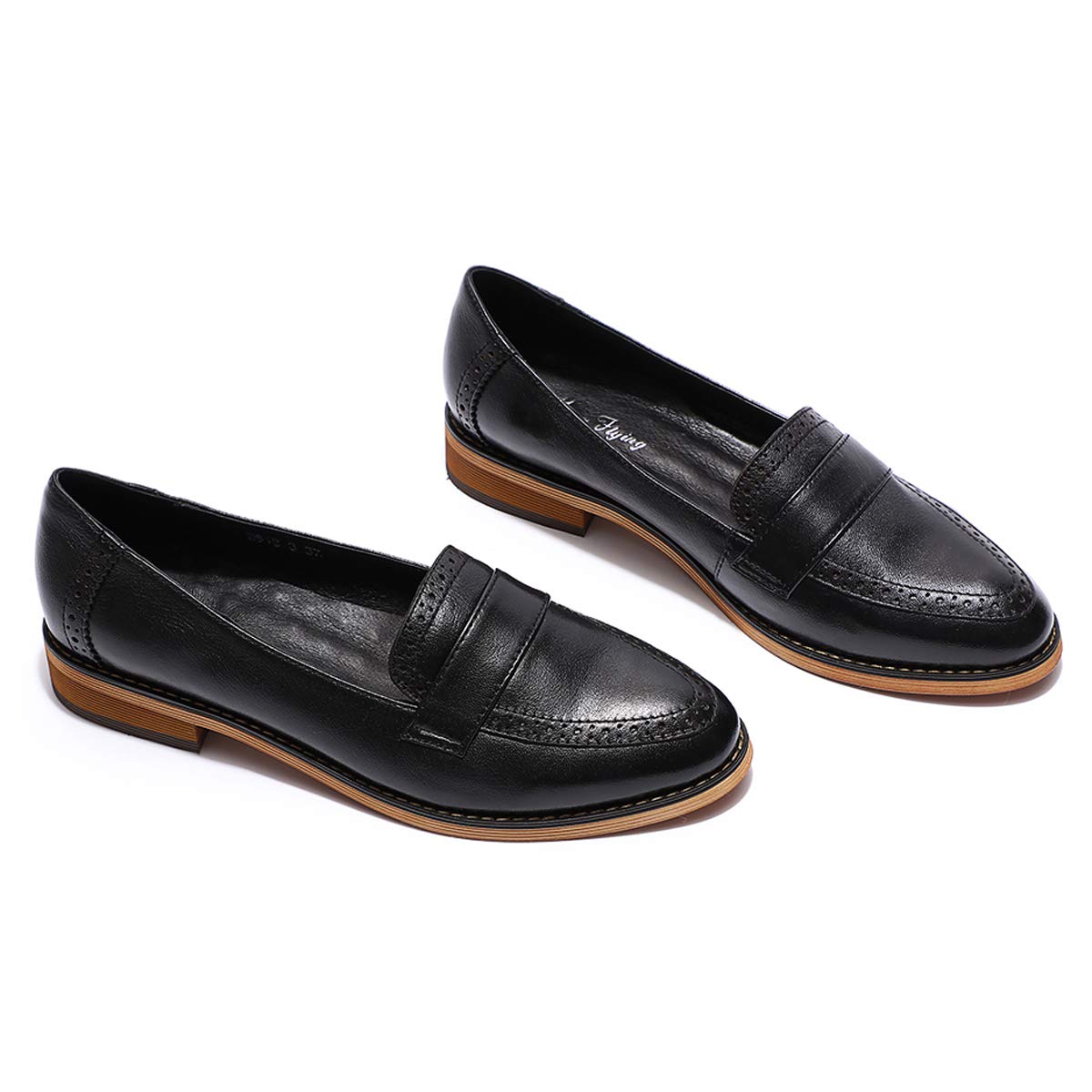 Women's Classic Leather Penny Loafers - Slip-On Dress Shoes for Office, Work & Casual Wear | Comfortable Flat Shoes for Ladies | Perfect for Business Attire, Daily Commute & Social Events