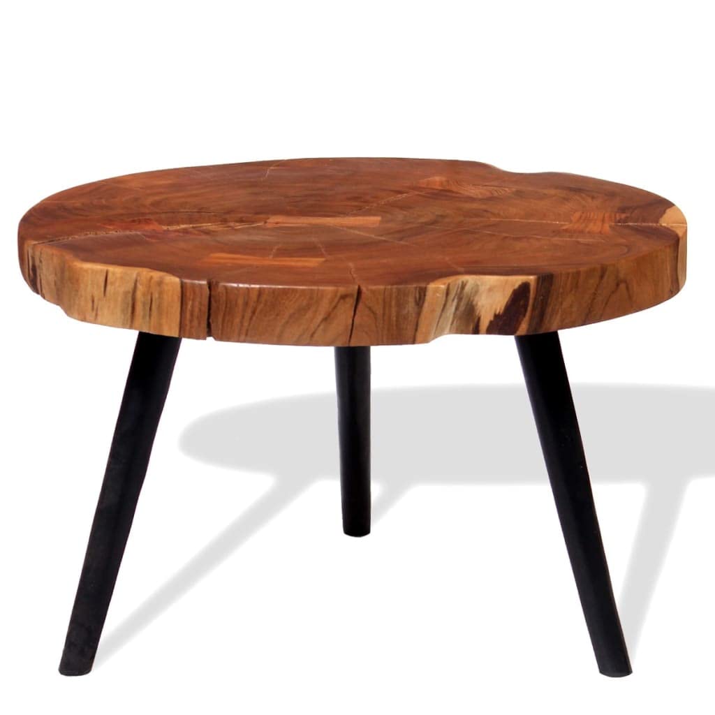 Solid Acacia Wood End Table - 21.7